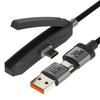 240W Fast Charging Type C & USB 65W 2 In 1 Braided Cable With Invisible Bracket For Phones Tablets Laptops Gaming