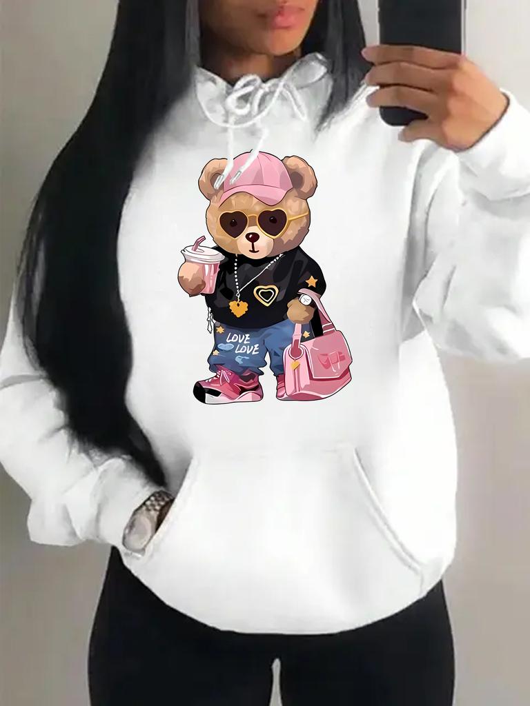 Cool Bären Schwester Muster Kreatives Design Damen Kleidung Kreativität Fleece Hoodie Harajuku Tasche Pullover Lustiger Herbst Kapuzenpullover