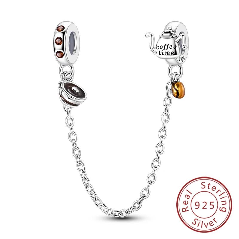 New Authentic Safety Chain Clasp Clip Charm Bead copper Heart Bow Star Shape Moon Compatible With Bracelets Do It Yourself Woman Girl Jewellery Gift