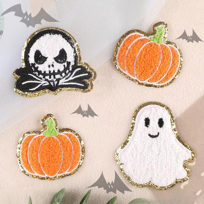 Embroidery Label Towel Embroidery Pumpkin Ghost Clothing Accessories DIY Decoration Phnom Penh Chenille Embroidery Cloth Sticker