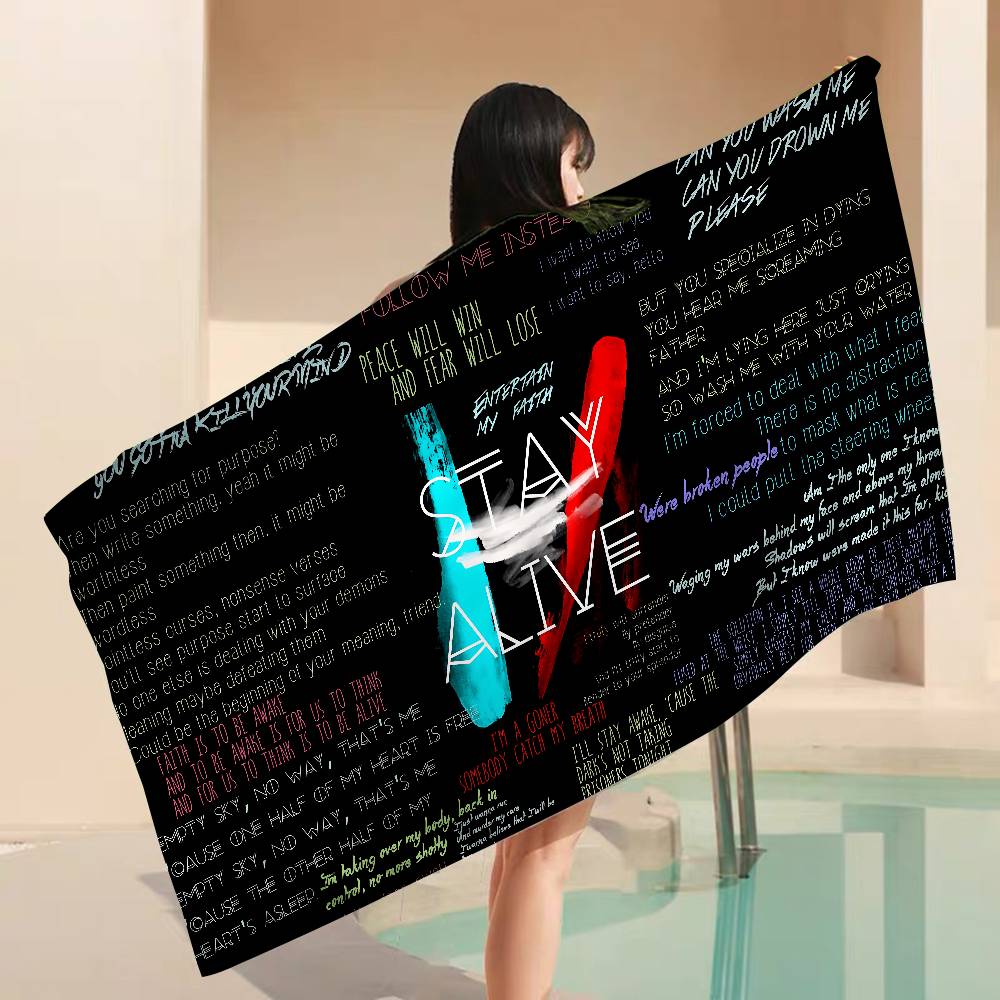 Twenty One Pilot Microfiber Blanket Quick Drying Beach Towels Oversized Printing Super Absorbent Pool Towel Blanket