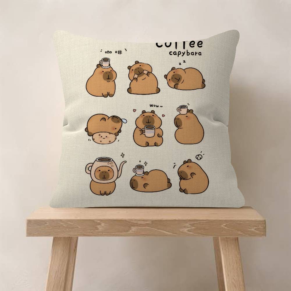 Anime CCapybara Cartoon Cute  Personalized Pillow Cover Kids Bedroom Wild Party Decor Pillowcase kid Birthday shower Gift