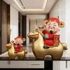 New Chinese Style Year of The Horse Lucky Treasure God of Wealth Horse Figurines  Store Front Desk