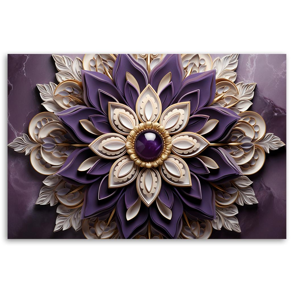 Canvas Print, AI - Flower Abstraction Diamond 3D