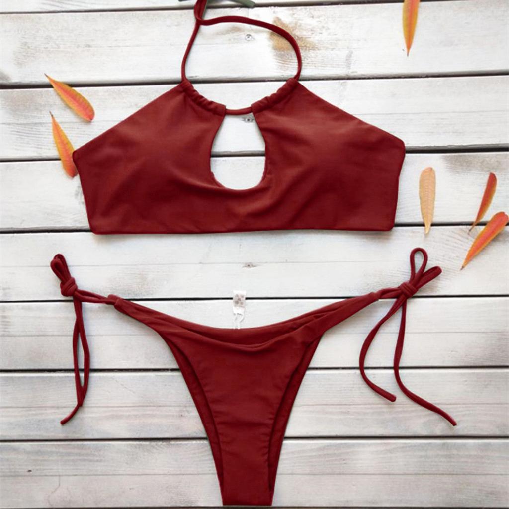Women's Fashion Sexy Swimwear Two-piece Swimsuit Backless Bikini