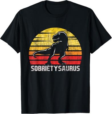 Sobrietysaurus - Sober Sobriety Anniversary Recovery AA NA Gift Unisex T-Shirt