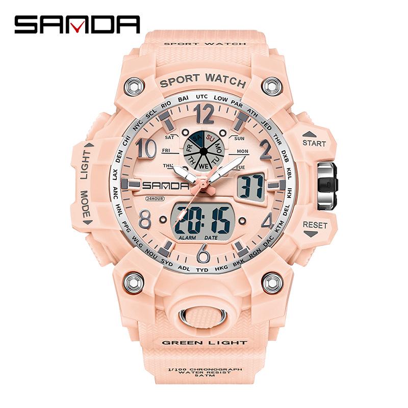 Sanda Youth Fashion Luminous Waterproof Shockproof Alarm Men's Watch