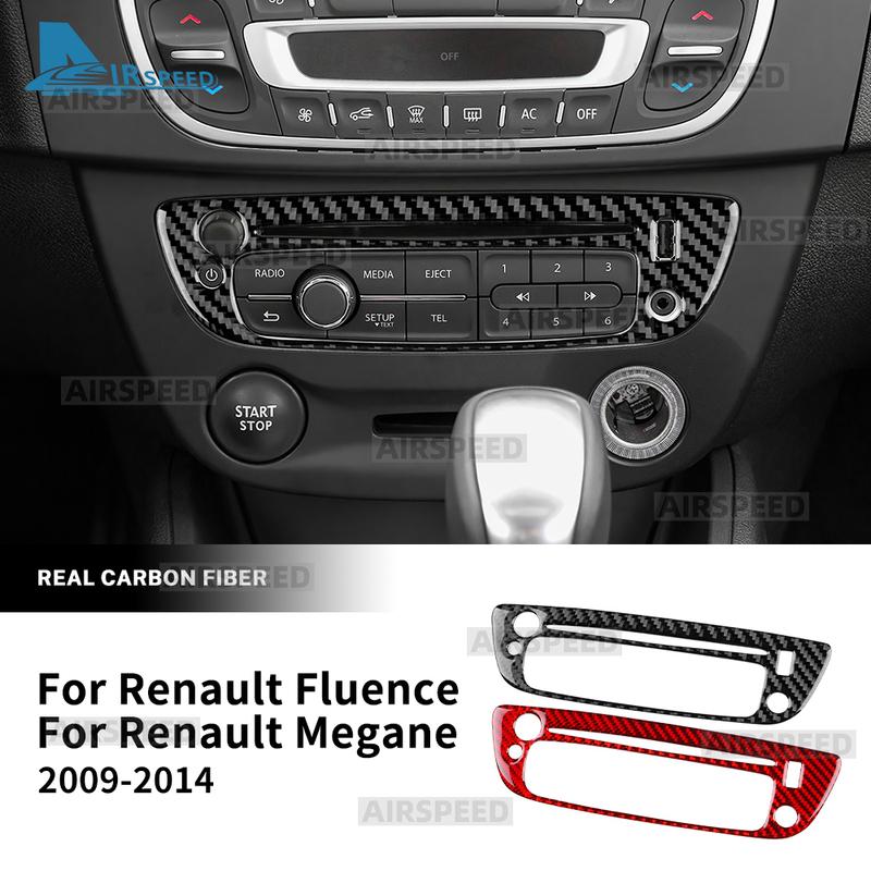 Real Soft Carbon Fiber Sticker For Renault Fluence Megane RS 2009 2010 2011 2012 2013 2014 2015 LHD Central Control CD Inner.