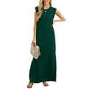Women Lace Collar Dress Solid Color Split Cuffs Bow Knot European American Style