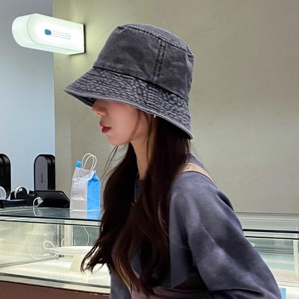 Unisex Cotton Bucket Hats Summer Men Denim Beach Cap New Fabric Sunbonnet
