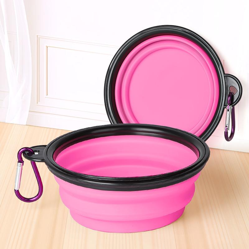 Pet double bowl folding bowl 350ml travel portable two-in-one dog bowl cat bowl foldable two-in-one