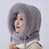 Winter Riding Hat For Women Hood Scarf Mask And Ear Cover Thick Thermal Windproof For Electric Scooter Outdoor Cycling Warmth