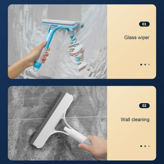 Glass Wiper TPR Soft Dual-Purpose Scraper Watering Can Windows Brush with Scraper Head Kitchen Countertops Spray