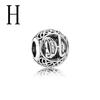 2022 New Openwork A -Z Letter Charm Diy Fine Beads Fit Original Fashion Charms Silver 925 Bracelet Jewelry For Women Men D009