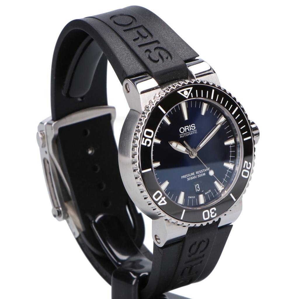 ORIS Aquis See-through Back Date Mechanical Automatic Watches Bezel and band: BlackUsed