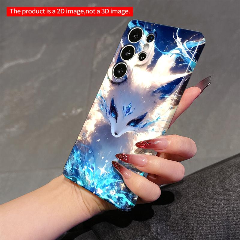 2DFlat Samsung phone case Celestial Fox Amidst Cosmic Waves Applicable to Galaxy S22 S23 S24 S25ULTRA S26 A12 A13 A14 A15 A16