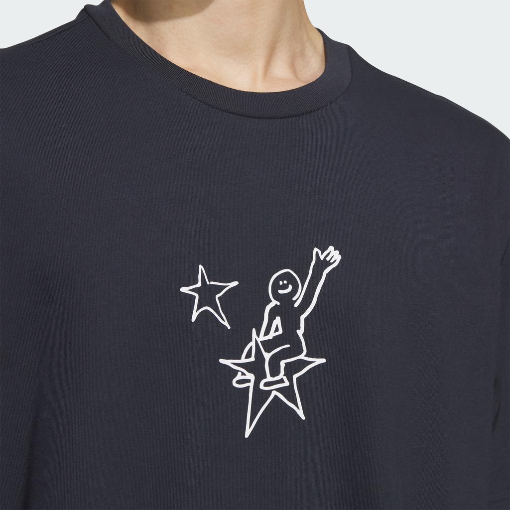 Adidas Shmoofoil Star Rider T-Shirt Cartoon Anime Print Round Neck Short Sleeve Men Tops Legendary-Ink-Blue JD3269