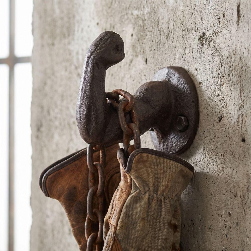 Unique Iron Hand Shape Holder Heavy Duty Wall Mounted Muscle Arm Hook Decorative Wall Hook Bedroom