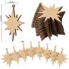 Inkdotpot 40pcs Wooden Ornament with Holes 3.5" Unfinished Predrilled Natural Wood Slices for Crafts Wooden DIY Christmas Ornaments Hanging Ropes
