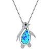 Simple Classic Fire Opal Penguin Pendant Necklace Bridal Wedding Niche Pendant Necklace Zircon Zircon Zircon Zircon