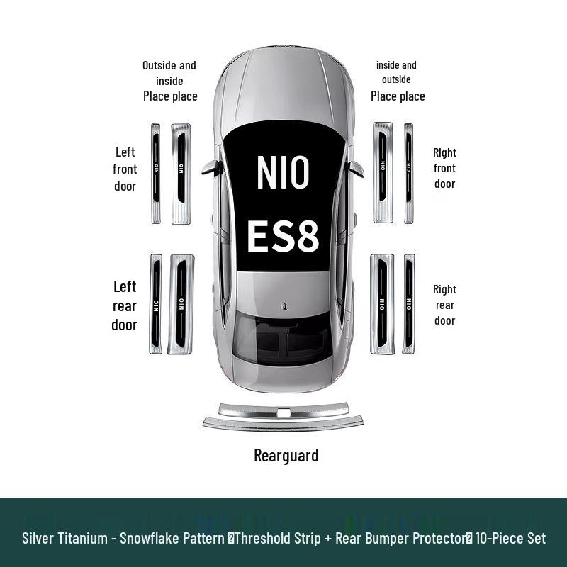 Stainless Steel Scuff Plates for 26 NIO ES8 Models - Interior Upgrade Accessories