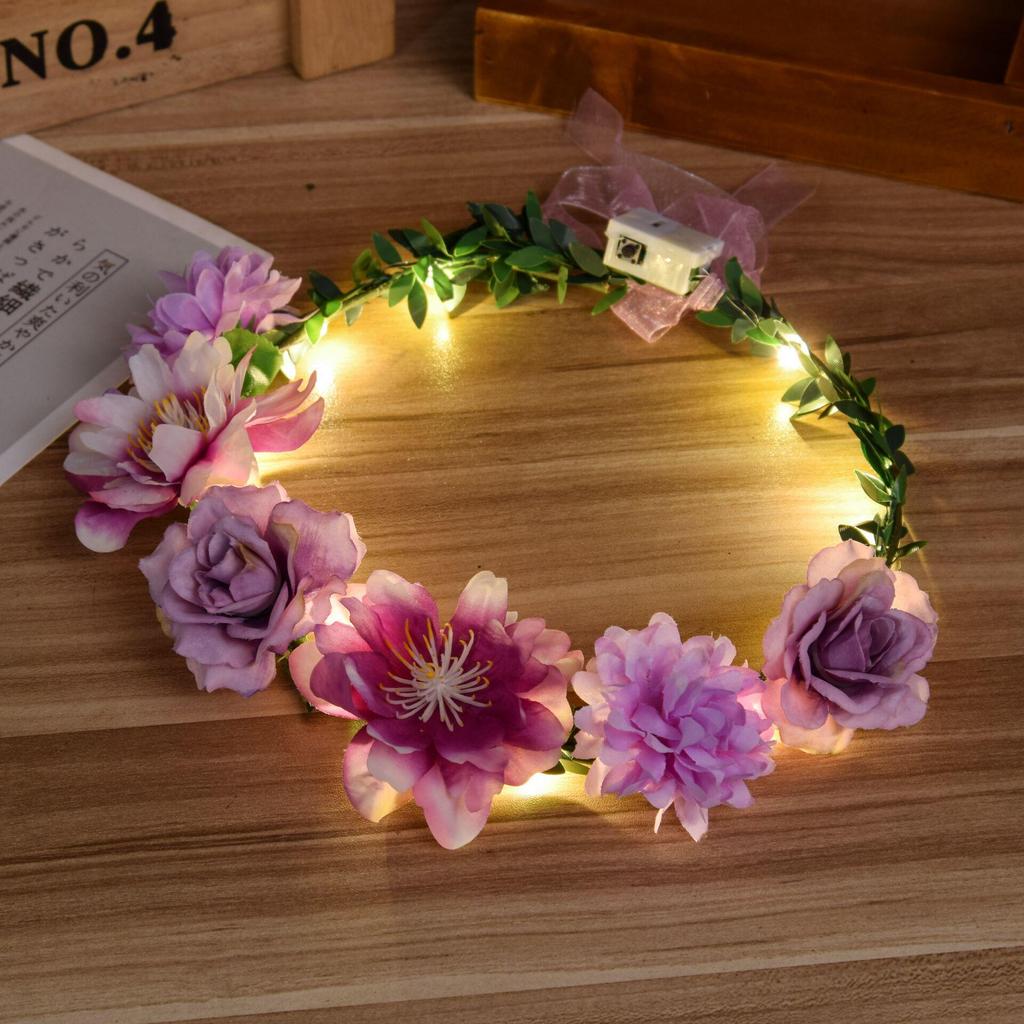 European Night Market Bestseller: Luminous Flower Garland Headband for All Ages