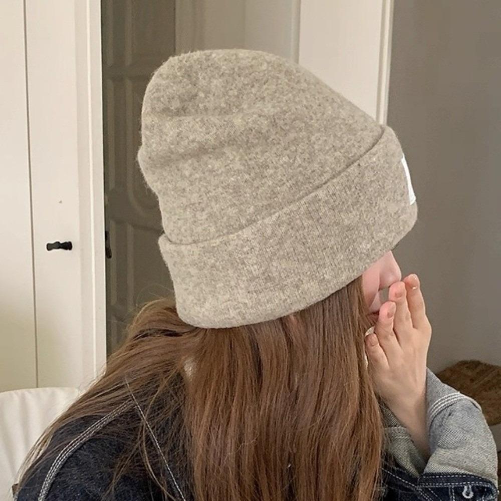 Keep Warm Knitted Pullover Hat Coldproof Beanies Cap Fashion Woolen Stacked Hat  Girls