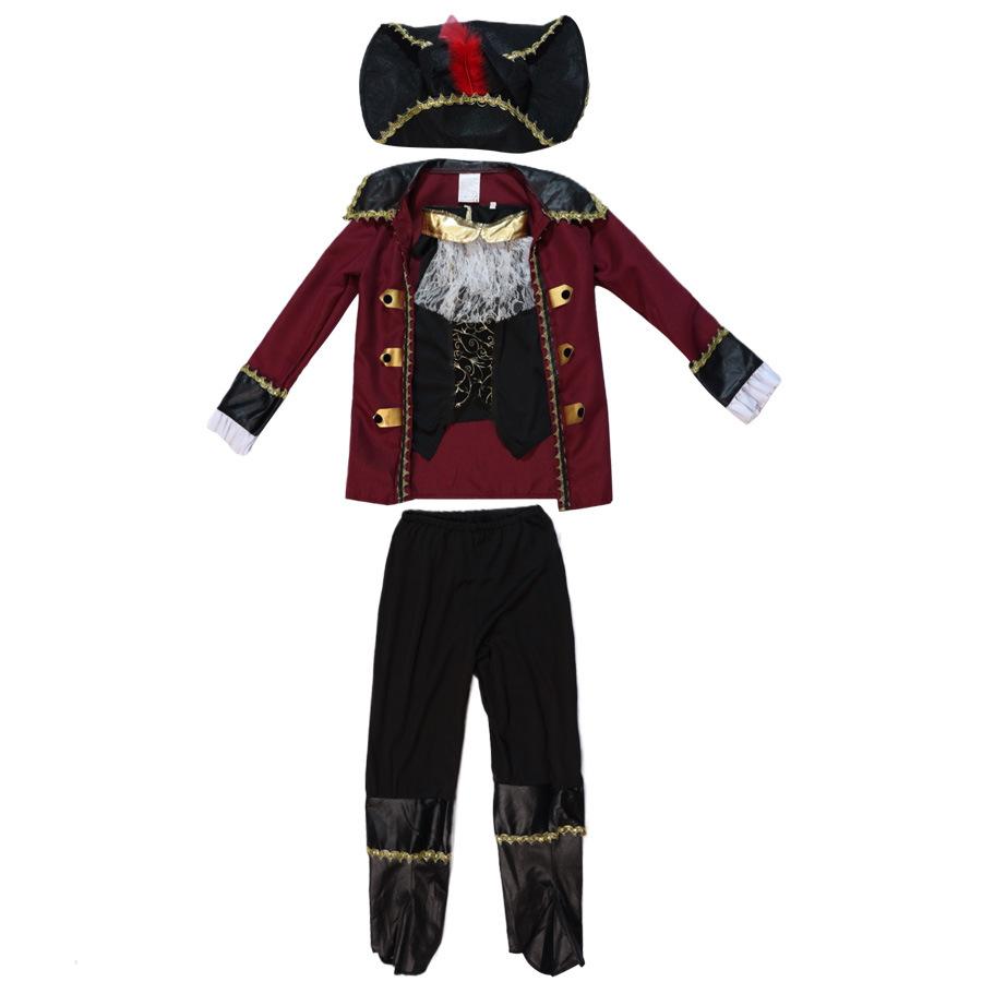 Halloween cos costumes children pirate clothes party costumes caribbean pirate captain jack dress up