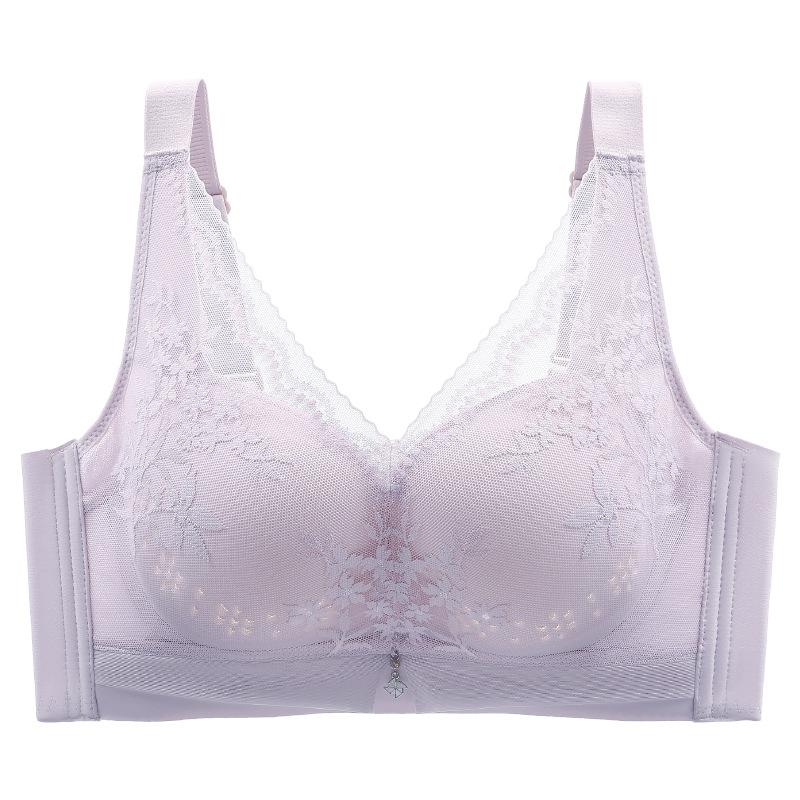 Breathable Gathering Bra for Women Without Steel Rims Thin Design Plus Size Push Up Bra Adjustable Top Support Bra