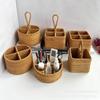 Rattan Storage Basket Desktop Remote Control Vietnam Rattan Multifunctional Shelf Living Room Office Storage Basket