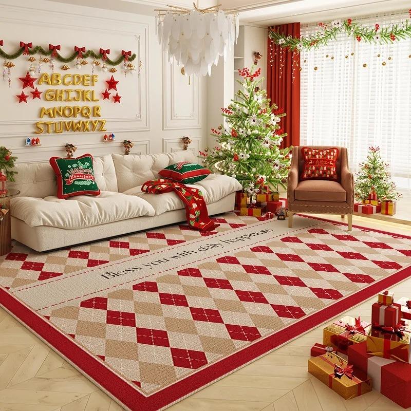 Weihnachtsbaum Großer Teppich für Zuhause Wohnzimmer Schlafzimmer Sofa Fußmatte Dekor Kinder Spielbereich Teppich Rutschfeste Bodenmatte
