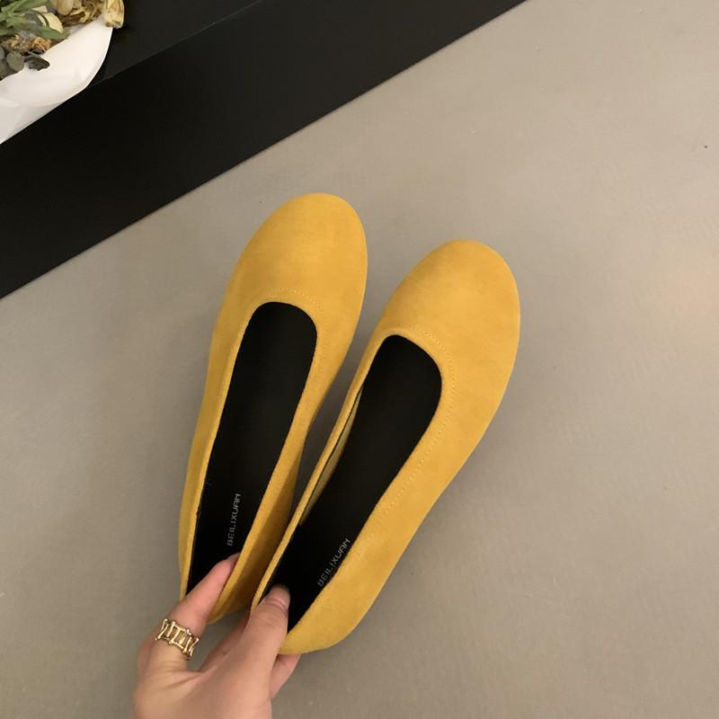 

Fashion Bailamos Brand New Women Flat Shoes Ladies Casual Ballet Shoes Soft Leather Eelgant Dress Shoes Round Toe Shallow Slip On Flats 39