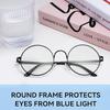 Men And Women Retro Round Blue Light Computer Mirror Reading Playing Games Eye Protection Decorative Glasses
