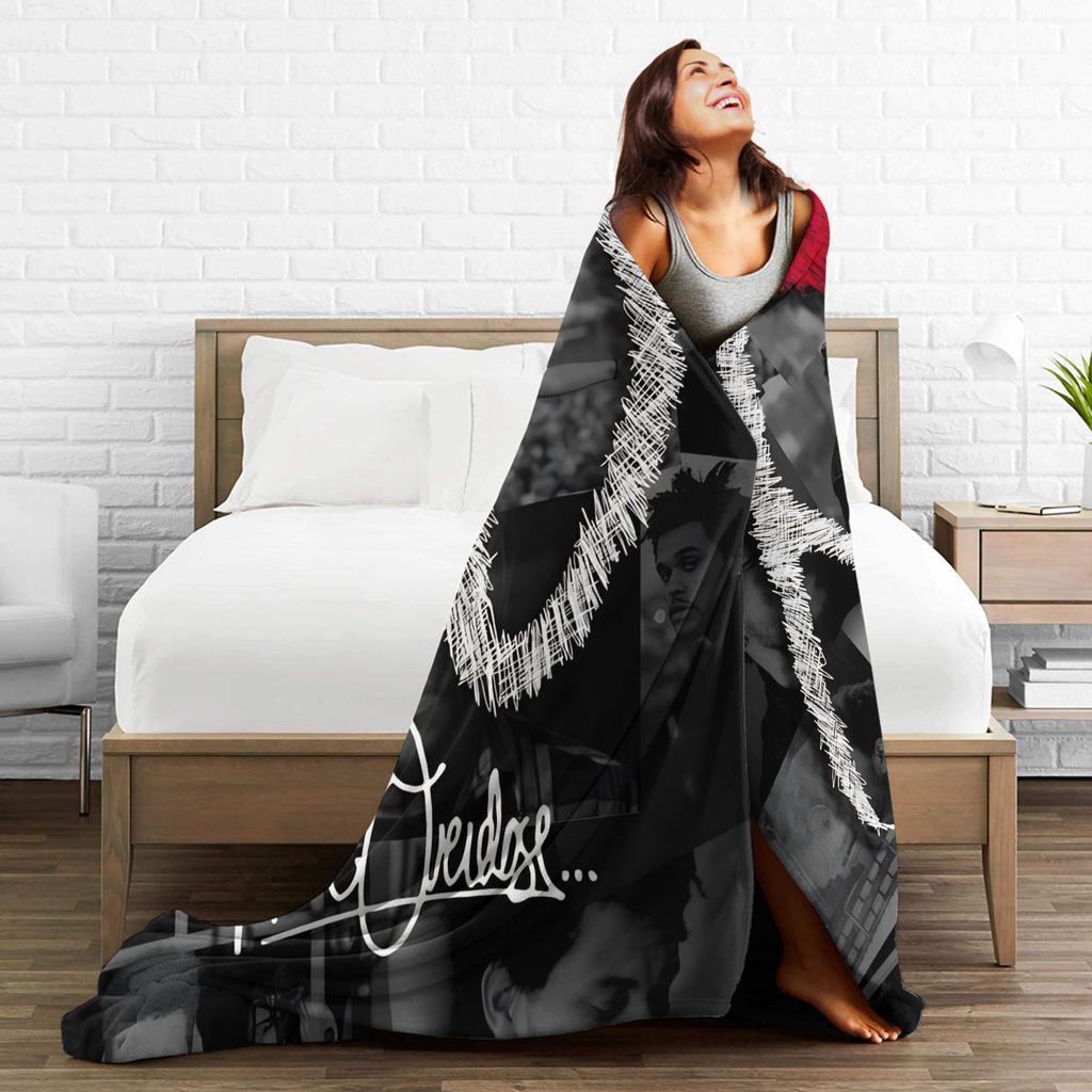 The Weeknd XO Album Flannel Blanket  Super Warm Throw Blanket for Home Decor Camping Pattern Bedspread Sofa Bed Cover