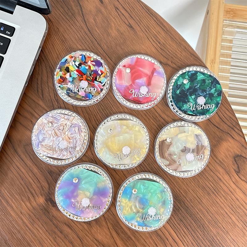 Rhinestone Flower Rendering Contrasting Color Mobile Phone Airbag Bracket Telescopic Magnetic Suction Portable Company Team Building Gift