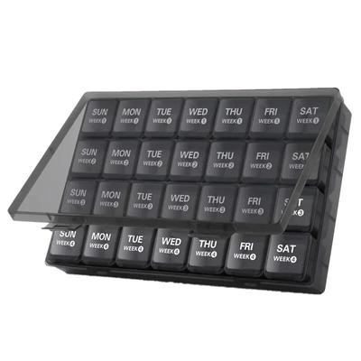 Grote maandelijkse pillendoos, organizer, tabletten, organizer, doos, 28 dagen, stofdicht, vitamine, medicijn, supplement, container voor het gezin