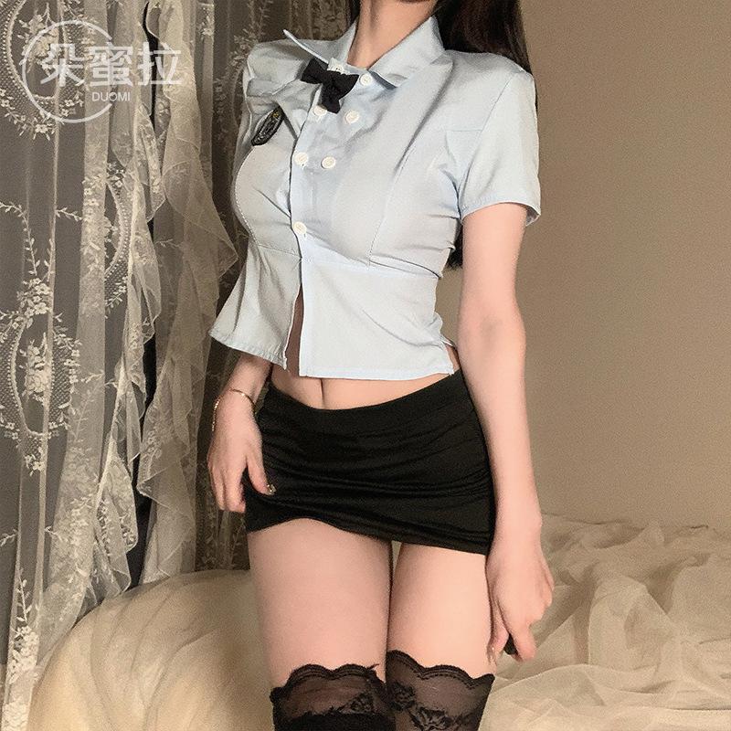 Erotic lingerie sexy policewoman professional suit cosplay student tight uniform seduction OL teacher