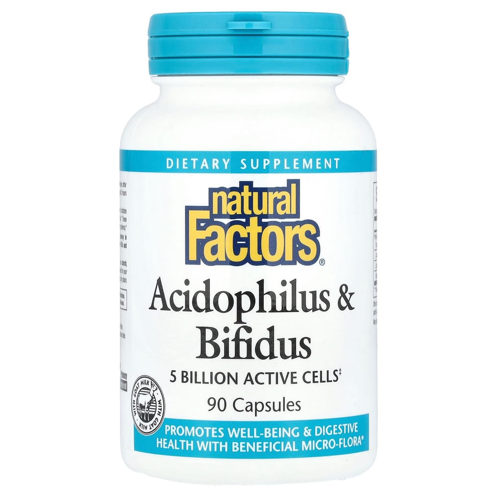 Natural Factors Acidophilus & Bifidus 5 Milliarden Kapseln, 90 Tabletten