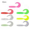 20/30/50Pcs 3/4/5/6/7CM Soft Worm Lure Colorful Silicone Curly Tail Fishing Bait Freshwater Saltwater Universal Bass Perch Fishing Accessories