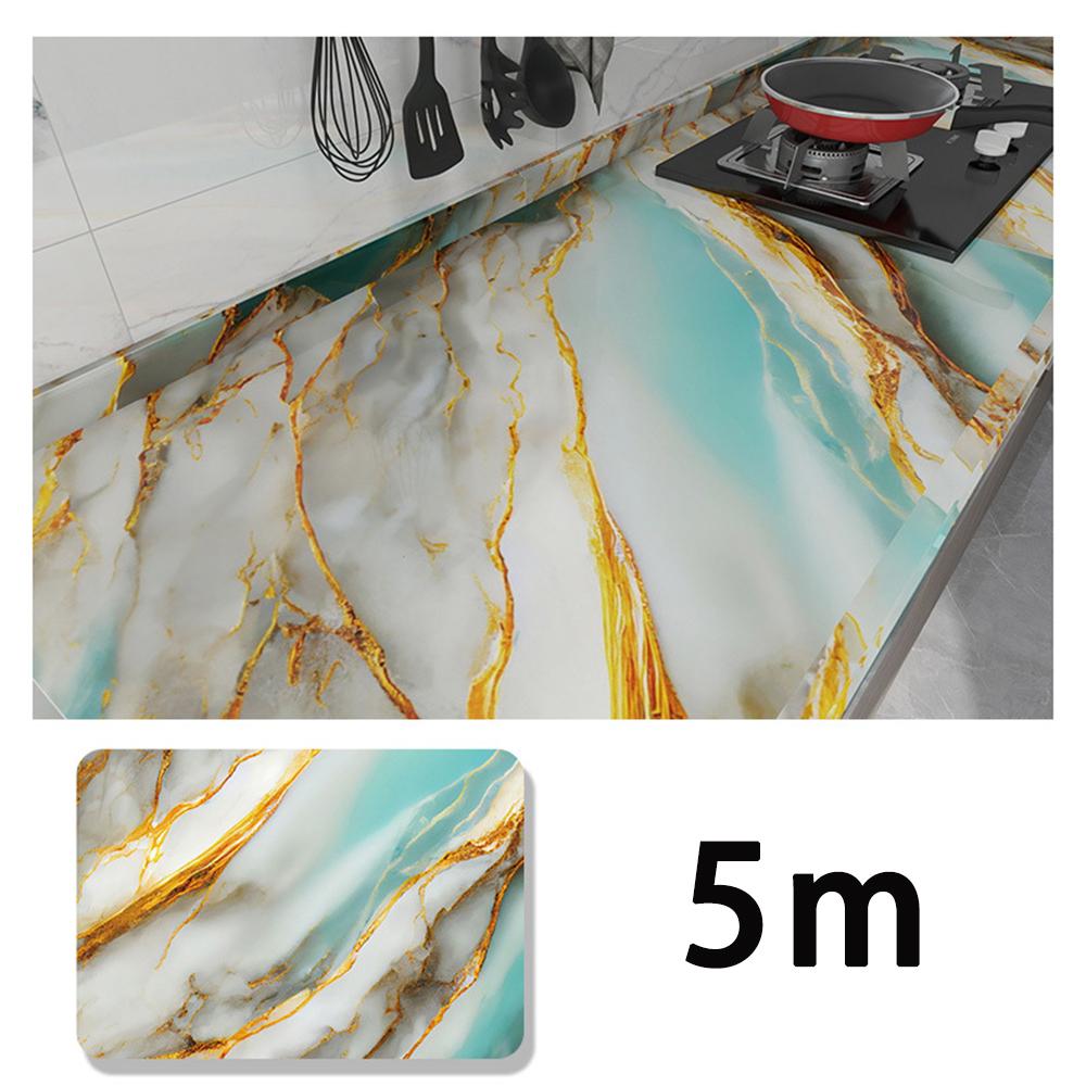 0.55m Waterproof PVC Anti Fouling Wallpaper Marble Gilded Living Room Kitchen Sticker