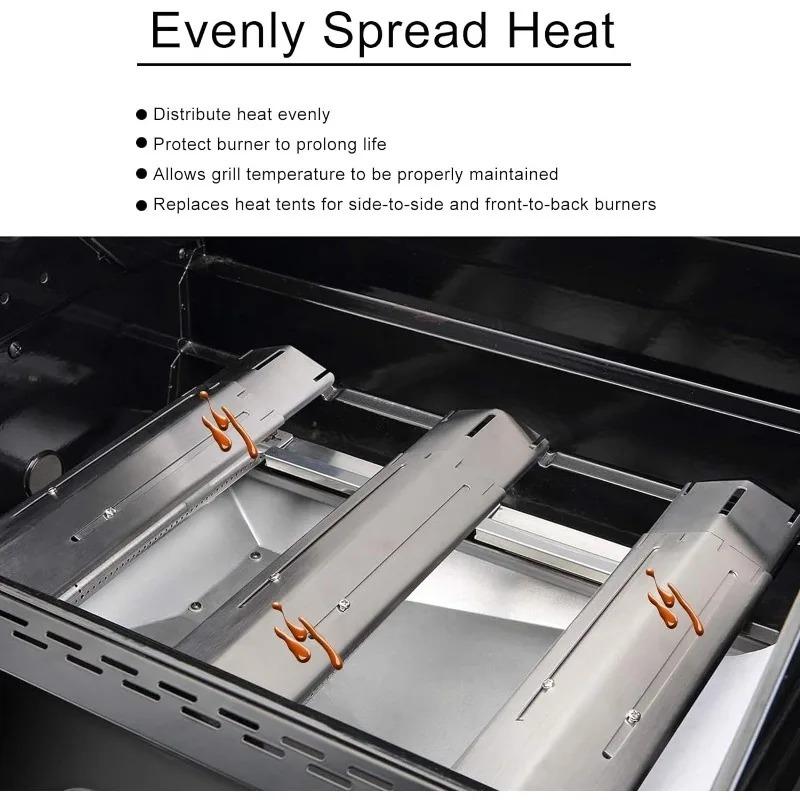 Universal Adjustable Tent Shield Stainless Steel Heat Plate Grill Burner Cover Heat Tent Grill Repair Kits for Gas Grill