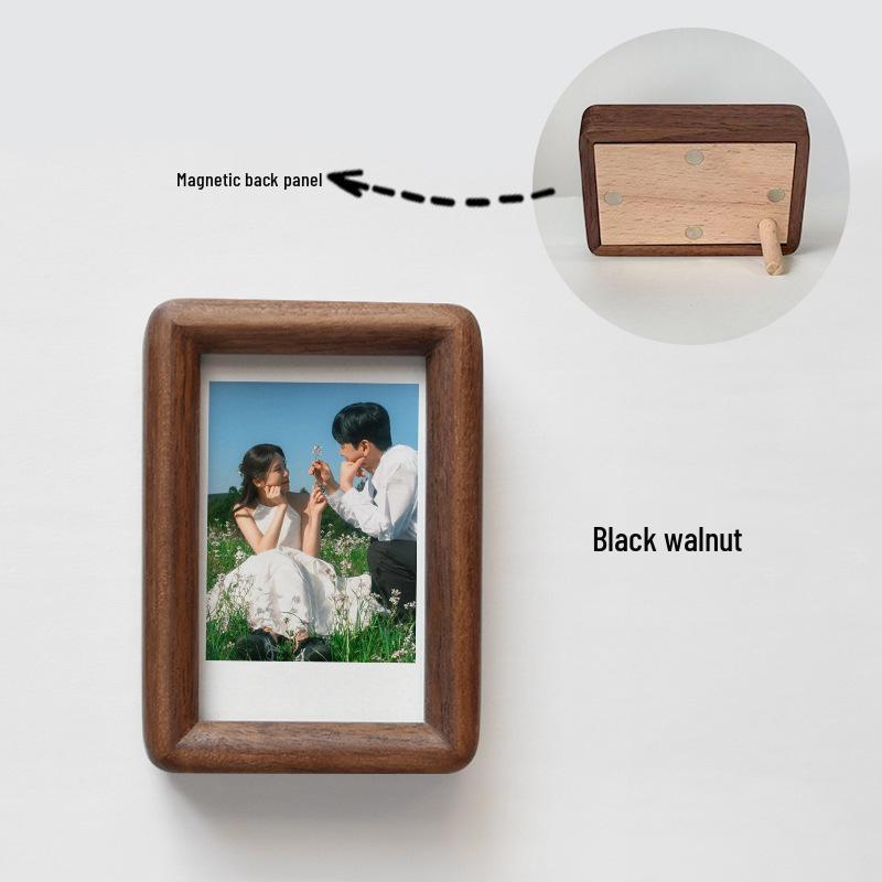 Magnetic Solid Wood 3-inch Mini Photo Frame for Polaroid Prints