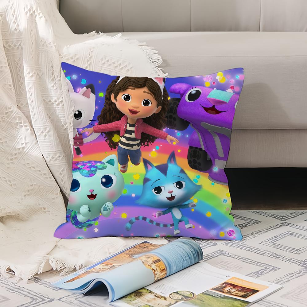 Cartoon cute G-Gabbys D-Dollhouse  Pillow Case Office Cushions Suitable For Sofa Car Bedroom Decorative Cushion Cover