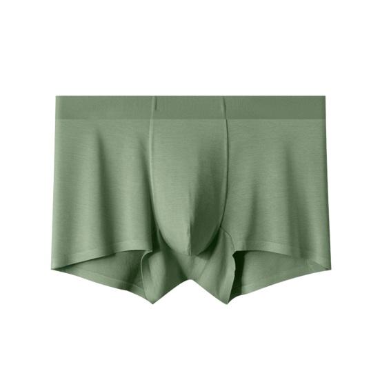 Men Boxer Underwear Mid-rise Elastic Waistband Slim Fit Breathable Boxer Briefs U-Convex Seamless Modal Panties