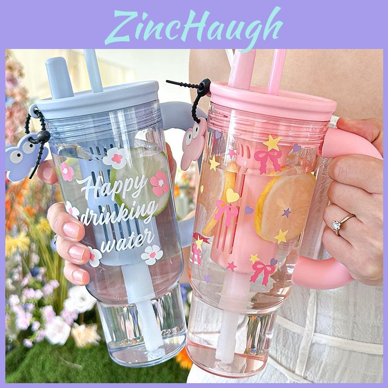 Summer Cute Portable Large Capacity Milk Tea Cup With Handle For Outdoor And Car Use