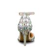 Handmade Rhinestone Pointed Head Light Mouth Stiletto White Crystal Hollow Back Bag Sandals Sexy Catwalk Women's Shoes