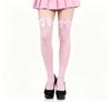 In-Stock Pink Over-the-Knee Women's Socks, Summer Thin Style with Bow, JK Ballet Style White Stockings