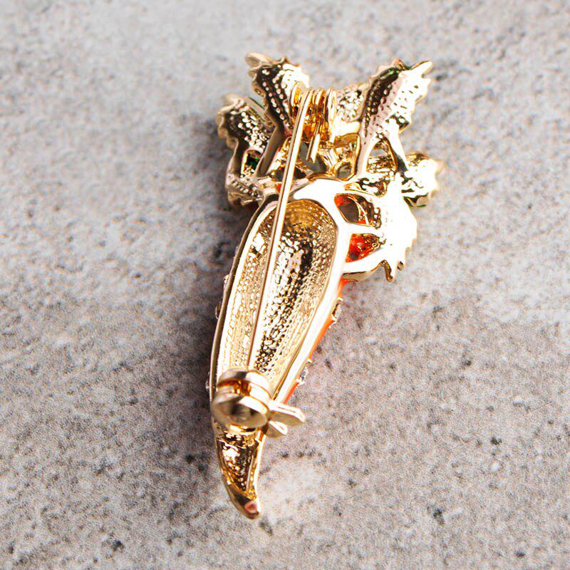 Blucome Cute Orange Carrot Brooch Enamel Green Leaves Gold-color Pins Suit Scarf Clothes Corsage Jewelry Women Men Kids Gifts