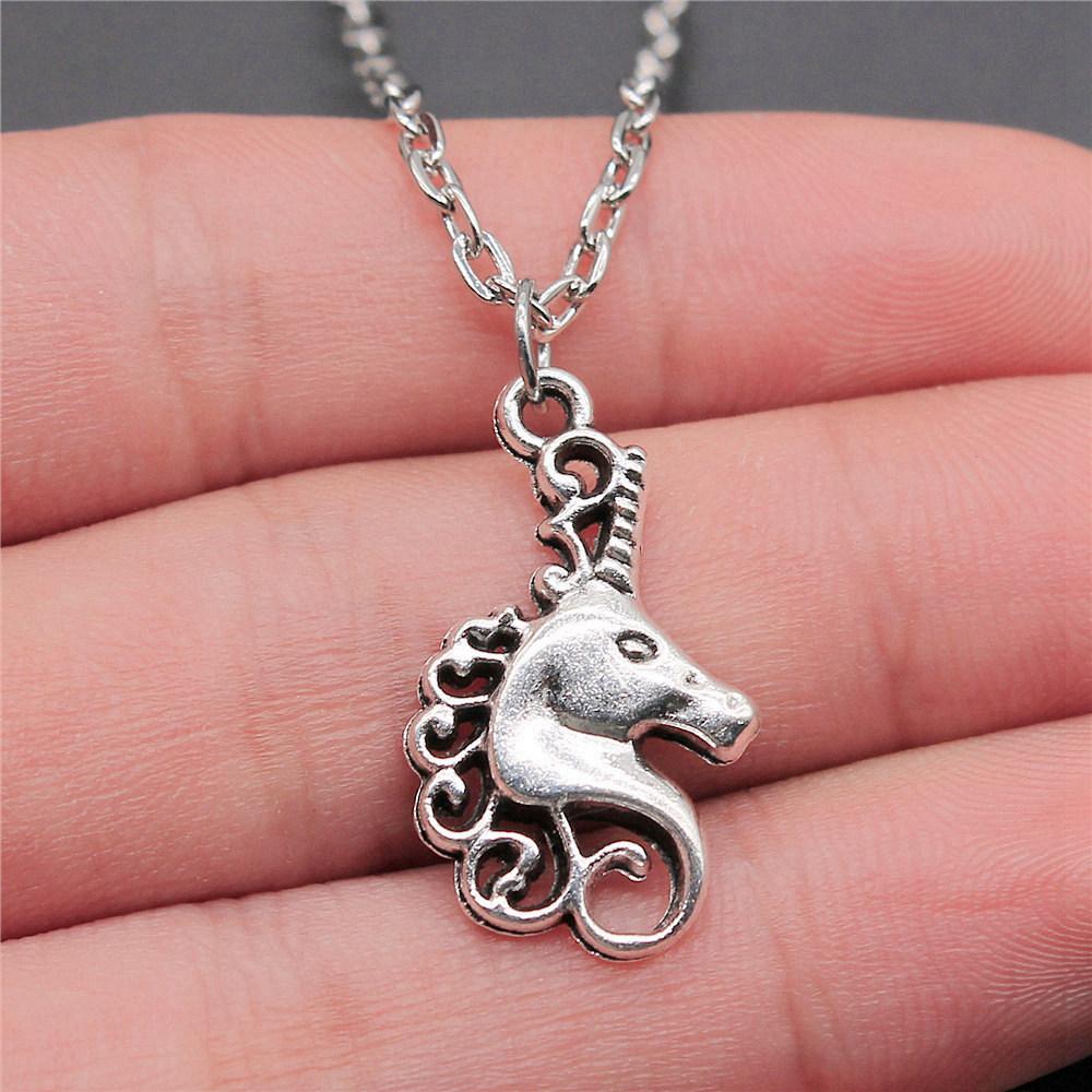 Unicorn Horse Fantasy Pendant Antique Bronze Metal Women Choker Necklace High Quality Gift