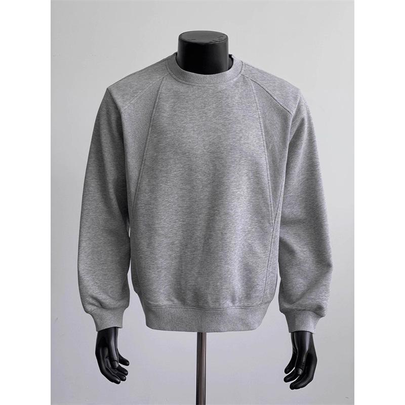 Men's Plus Size Heavyweight Crewneck Hoodie - Fleece Lined, Loose Fit, Long Sleeve, Trendy for Autumn and Winter